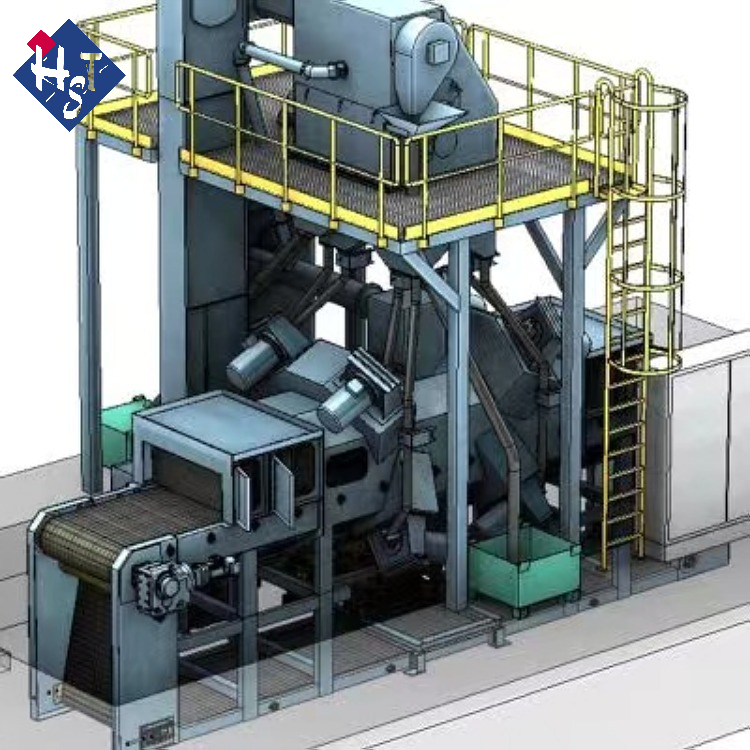 拋丸機平面圖_平車式拋丸機_水平移動拋丸機